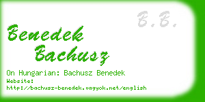 benedek bachusz business card